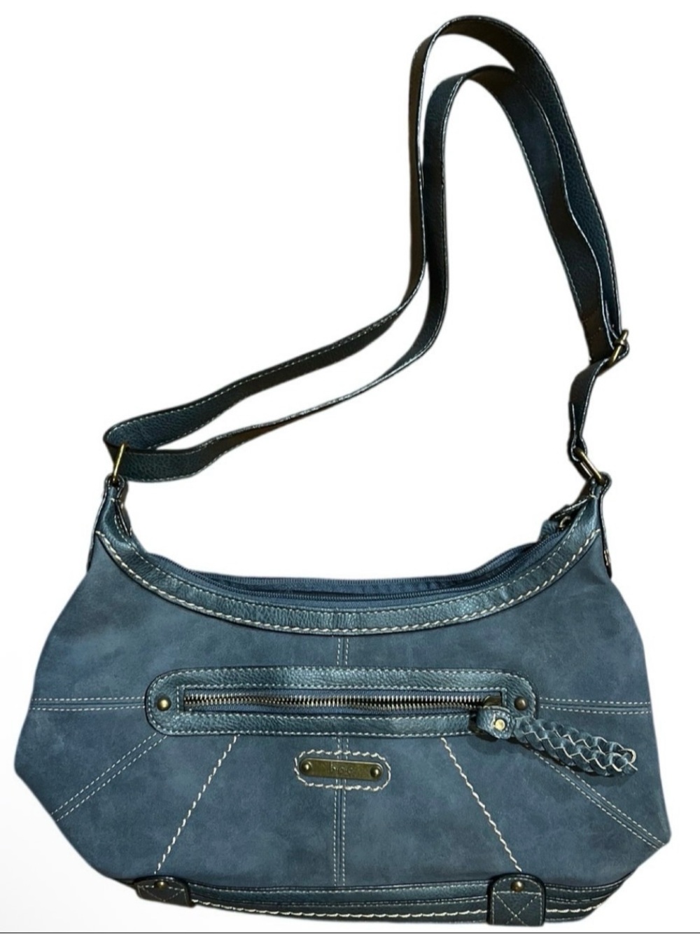 Born Blue-Gray Shoulder Bag with Braided Accent - Picture 2 of 7